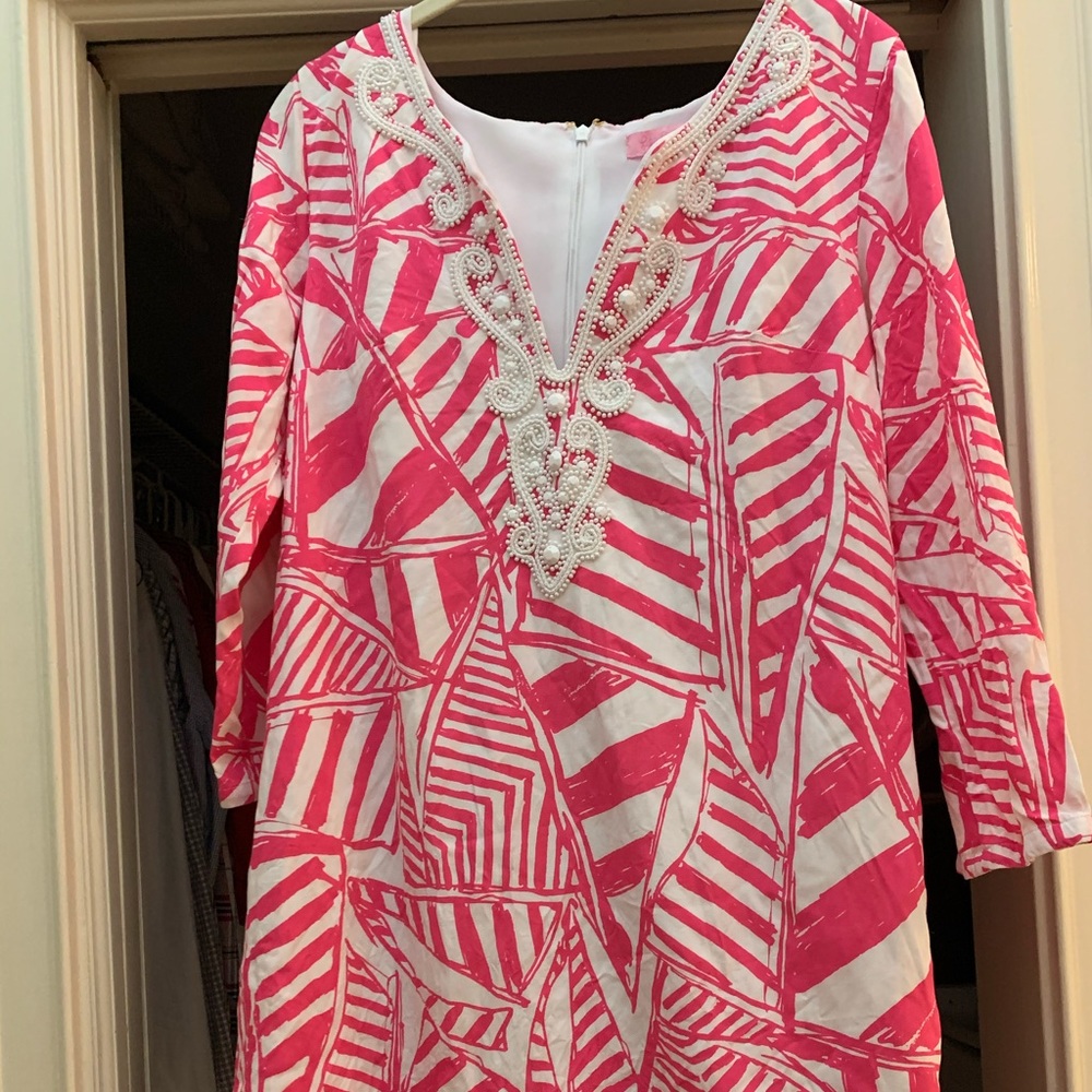 Lilly Pulitzer new pink and white dress medium